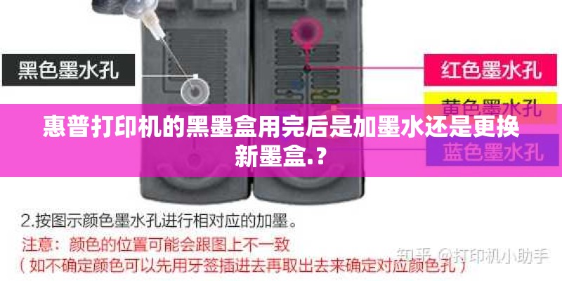 惠普打印机的黑墨盒用完后是加墨水还是更换新墨盒.？