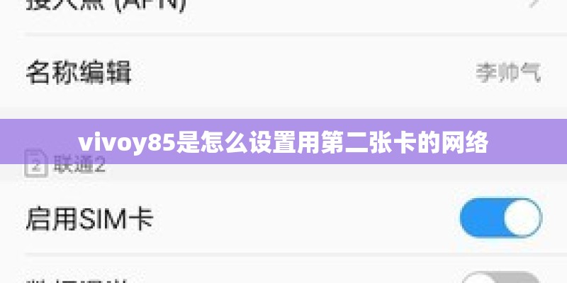 vivoy85是怎么设置用第二张卡的网络 vivoy85是怎么设置用第二张卡的网络