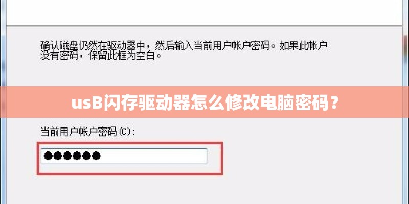 usB闪存驱动器怎么修改电脑密码？