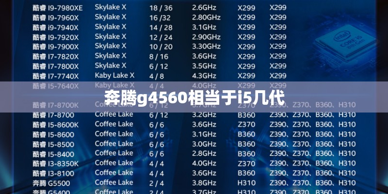 奔腾g4560相当于i5几代